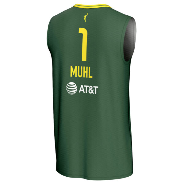 Youth GameDay Greats Nika Muhl Green Seattle Storm Lightweight Replica Basketball Jersey - Image 7