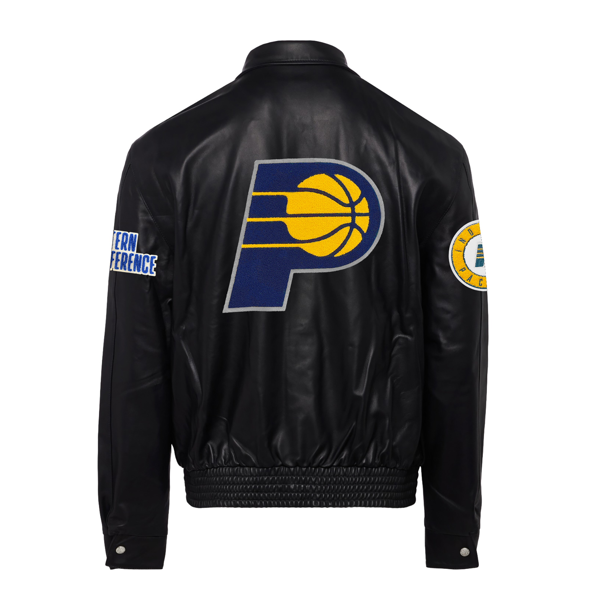 Men's Jeff Hamilton Black Indiana Pacers Leather Full-Snap Jacket - Image 4