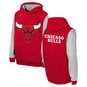 Youth  Red Chicago Bulls Fair Catch Fleece Pullover Hoodie