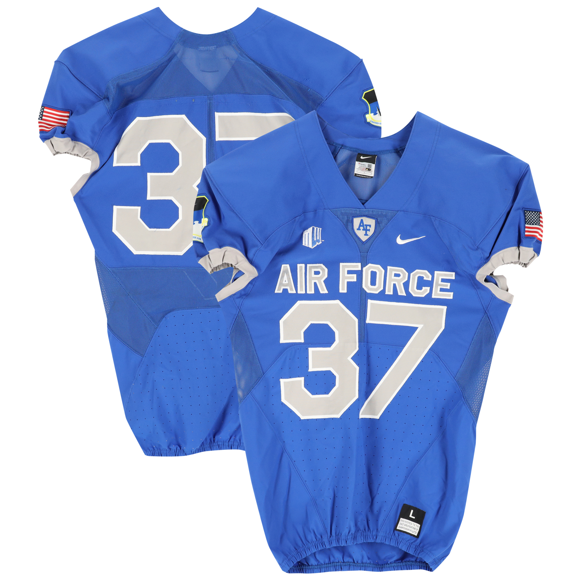 Air Force Falcons Team-Issued Nike #37 Royal Jersey from the Football Program - Size L