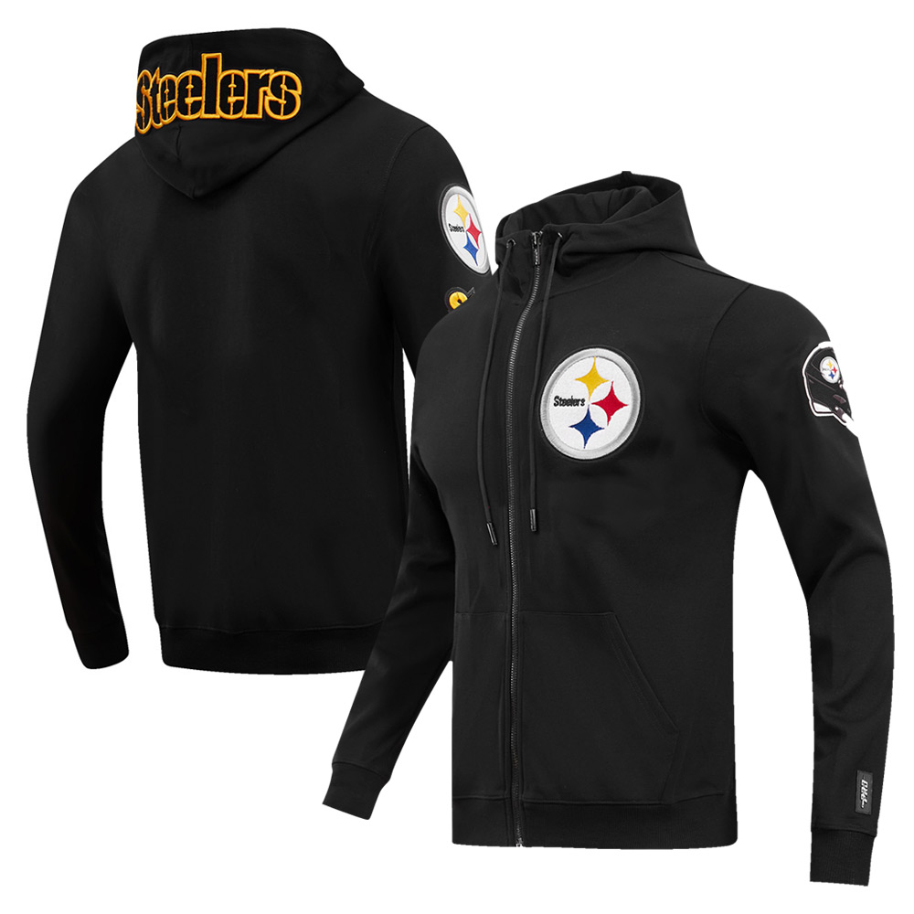 Men's Pro Standard Black Pittsburgh Steelers Classic Full-Zip Hoodie