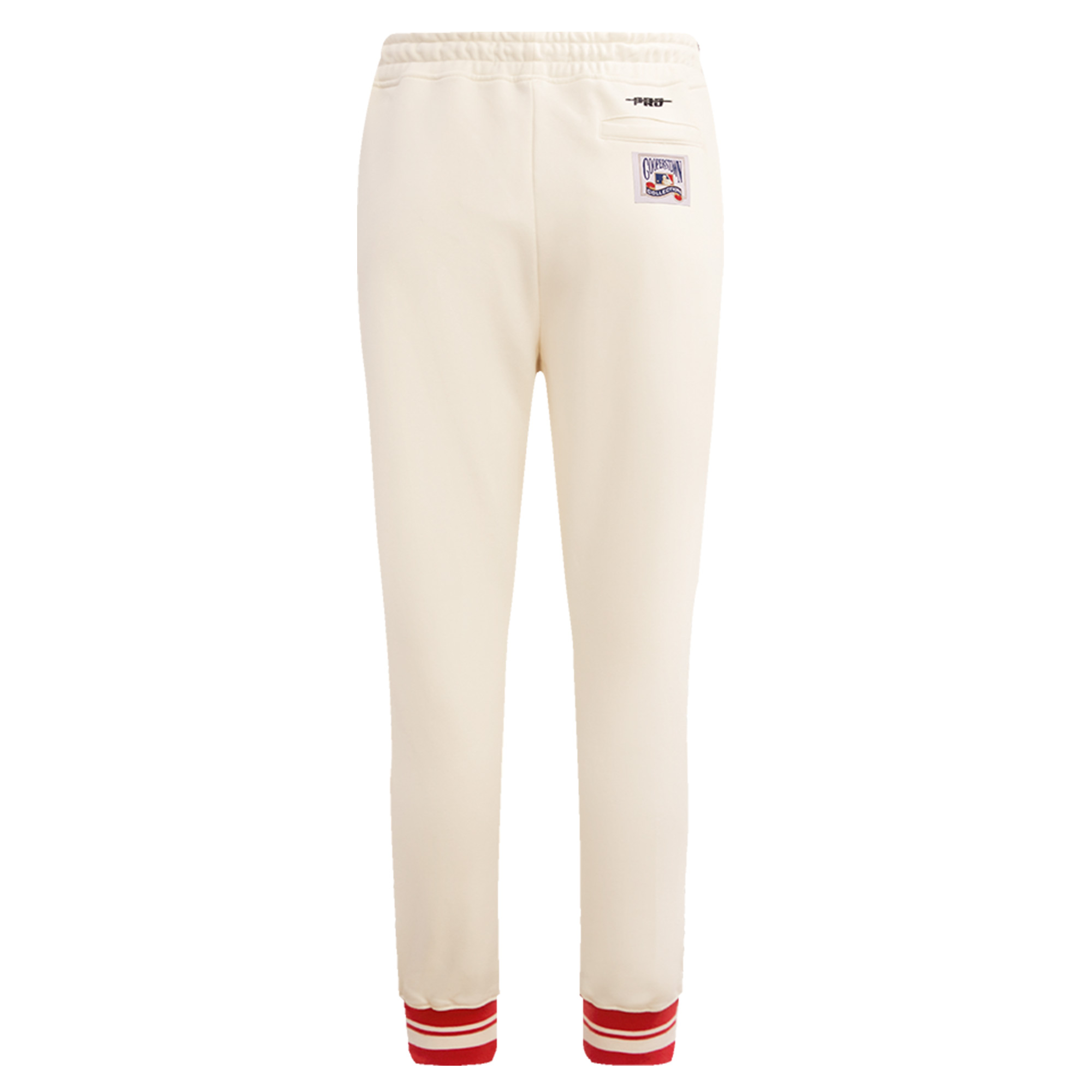 Women's Pro Standard Cream Atlanta Braves Cooperstown Collection Retro Classic Rib Fleece Sweatpants - Image 4