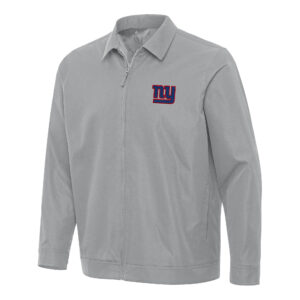 Men's Antigua Gray New York Giants Pivot Full-Zip Jacket