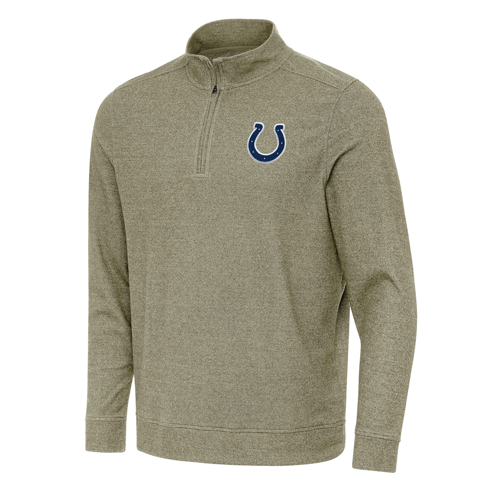 Men's Antigua Olive Indianapolis Colts Subtle Quarter-Zip Top