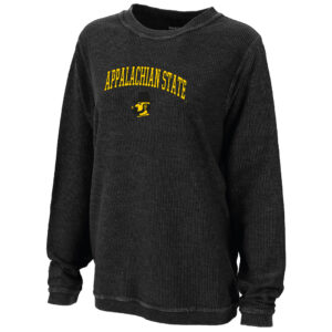 Women's Boxercraft Black Appalachian State Mountaineers Rally Corduroy Pullover Sweatshirt