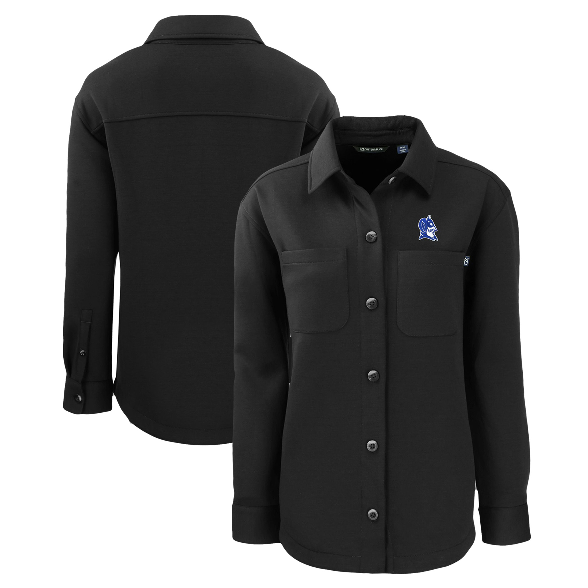 Women's Cutter & Buck Black Duke Blue Devils Roam Eco Recycled Shacket