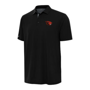 Men's Antigua Black/Gray Oregon State Beavers Era Polo