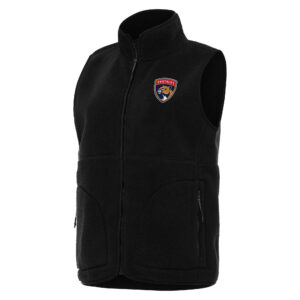 Women's Antigua  Black Florida Panthers Nostalgic Full-Zip Vest