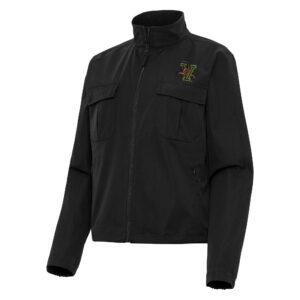 Women's Antigua  Black Vermont Catamounts Even Par Full-Zip Jacket