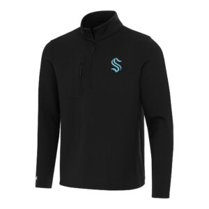 Men's Antigua  Black Seattle Kraken Insider Quarter-Zip Top