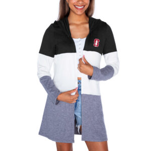 Women's Gameday Couture  Black Stanford Cardinal Colorblock Hooded Cardigan