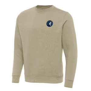 Men's Antigua Khaki Minnesota Timberwolves Victory Crewneck Pullover Sweatshirt