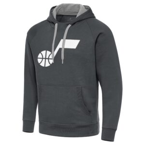 Men's Antigua Charcoal Utah Jazz Big & Tall Victory Raglan Pullover Hoodie
