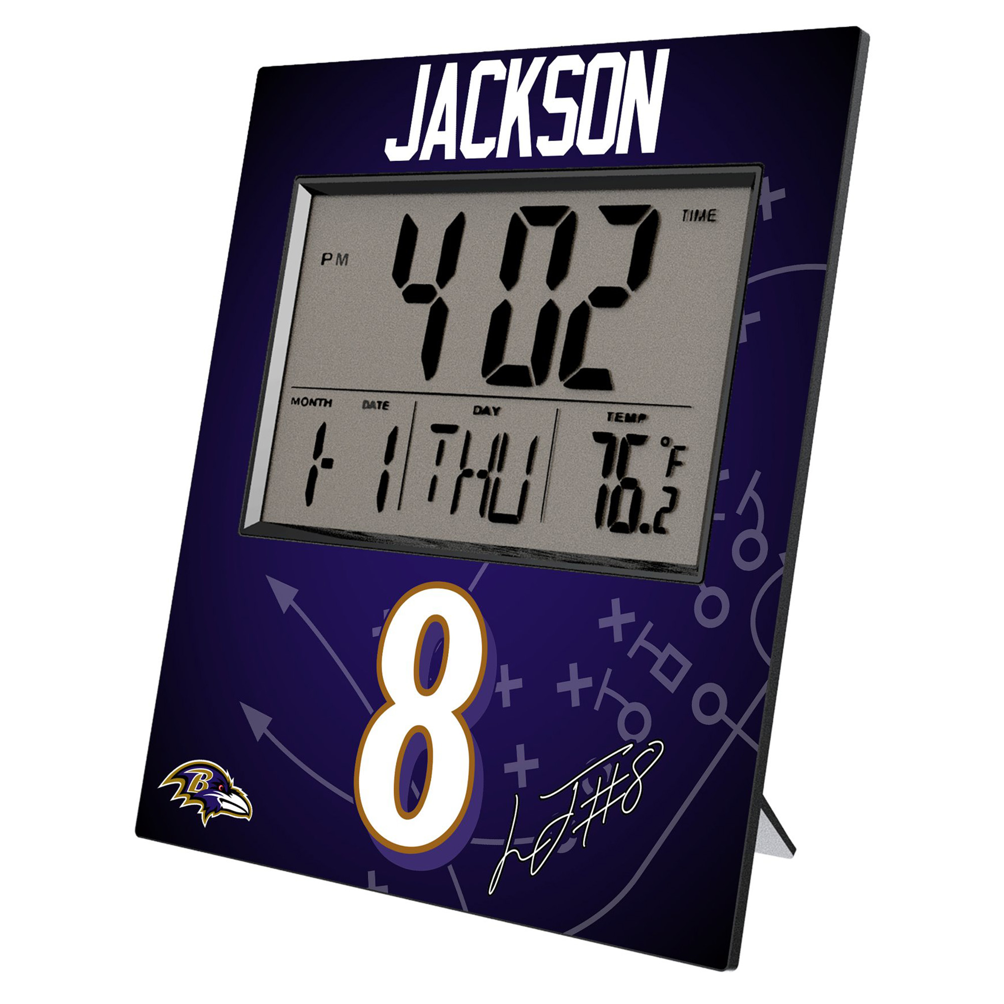 Keyscaper Lamar Jackson Baltimore Ravens Digital Desk & Wall Clock