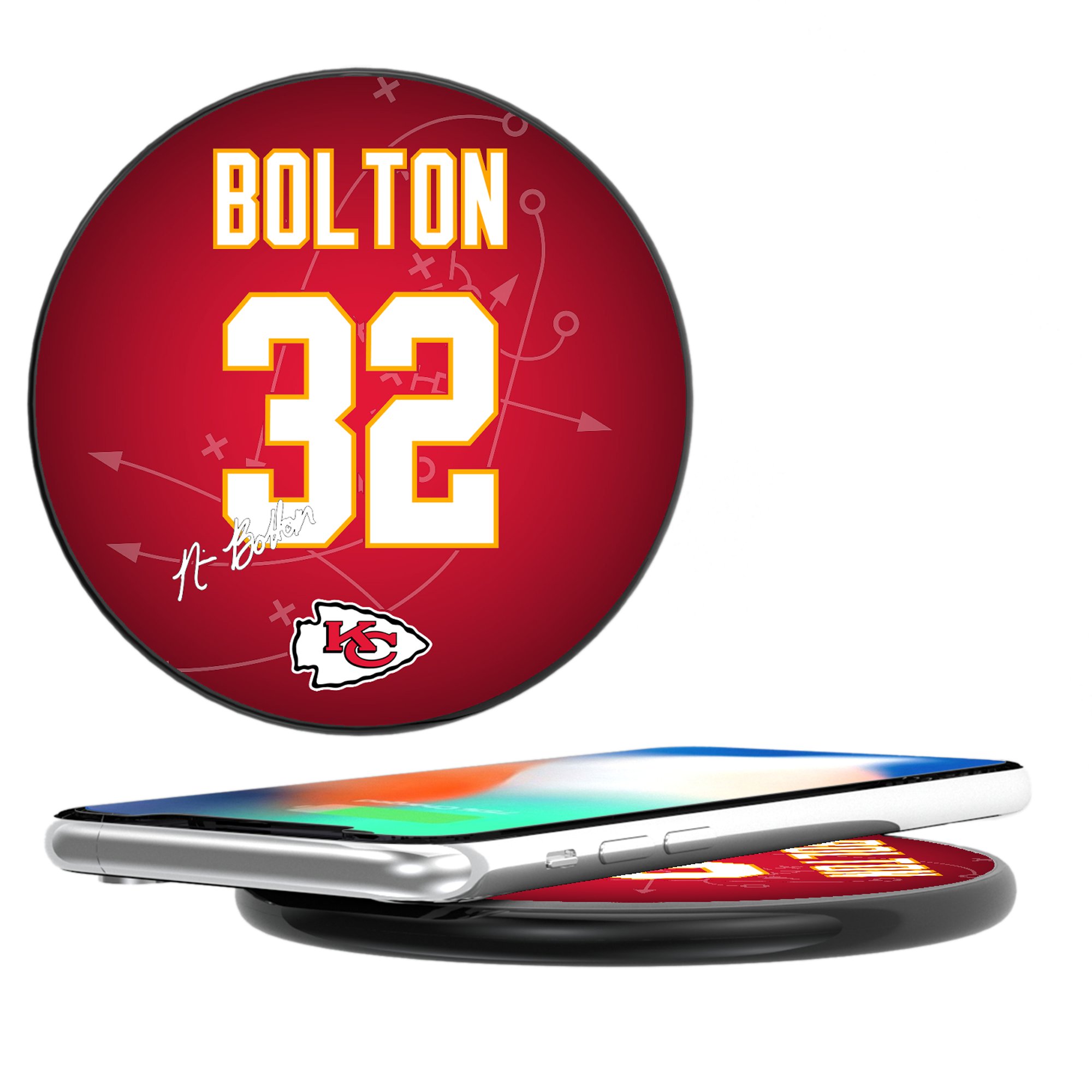 Keyscaper Nick Bolton Black Kansas City Chiefs Wireless Charging Station
