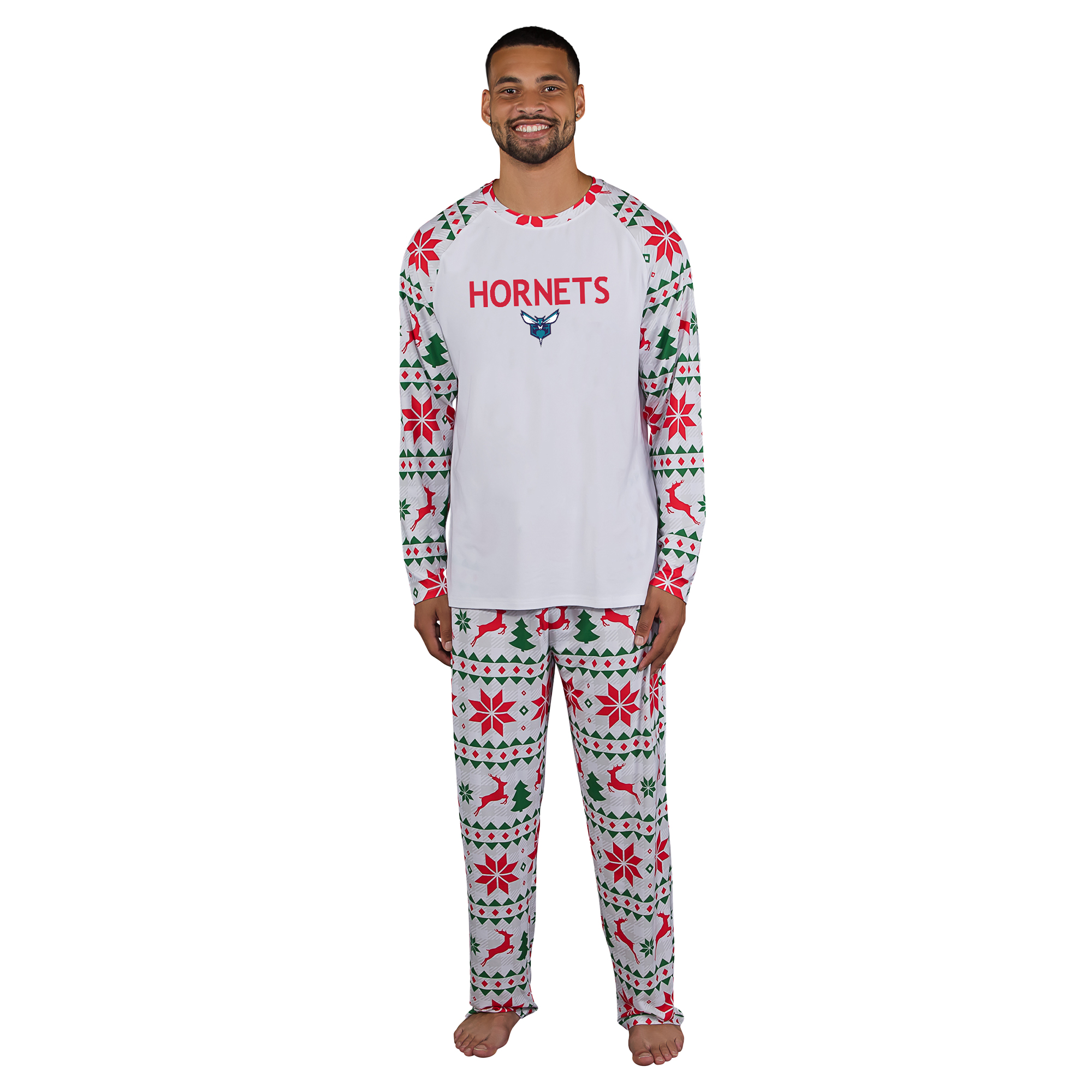 Men's Concepts Sport White Charlotte Hornets Tidings Knit Long Sleeve Top & Pants Set