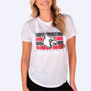 Women's Concepts Sport  White Louisville Cardinals Infuse Lightweight Slub Knit T-Shirt