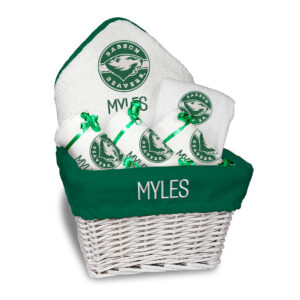 Infant White Babson Beavers Personalized Medium Basket