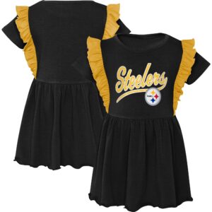 Girls Preschool Black Pittsburgh Steelers Too Cute Tri-Blend Dress