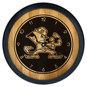 Brown Notre Dame Fighting Irish 2' Barrelhead Clock