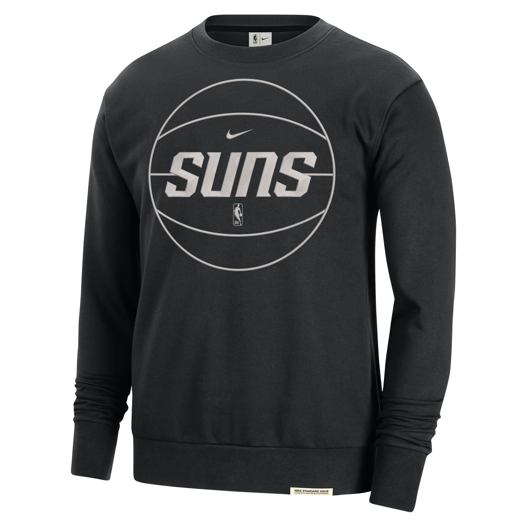 Men's Nike Black Phoenix Suns 2023/24 Authentic Standard Issue Travel Performance Pullover Sweatshirt - Image 3