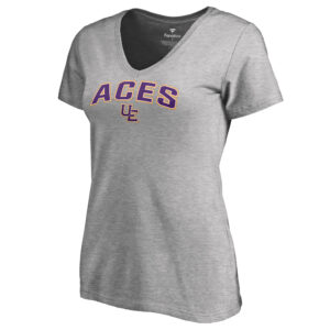 Women's Ash Evansville Purple Aces Proud Mascot T-Shirt