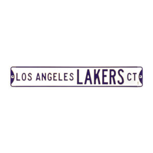 White Los Angeles Lakers 6" x 36" Steel Street Sign