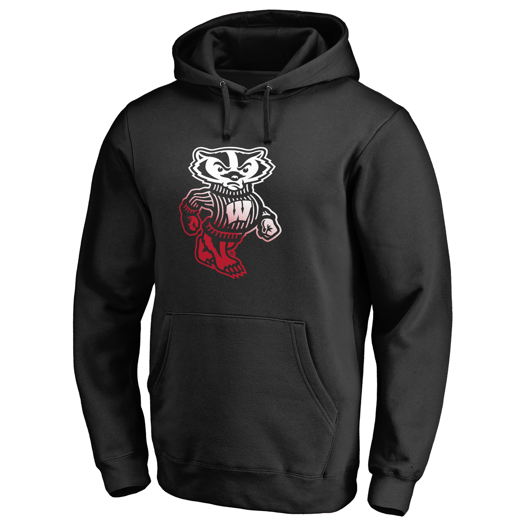 Men's Black Wisconsin Badgers Gradient Logo Pullover Hoodie - Image 3