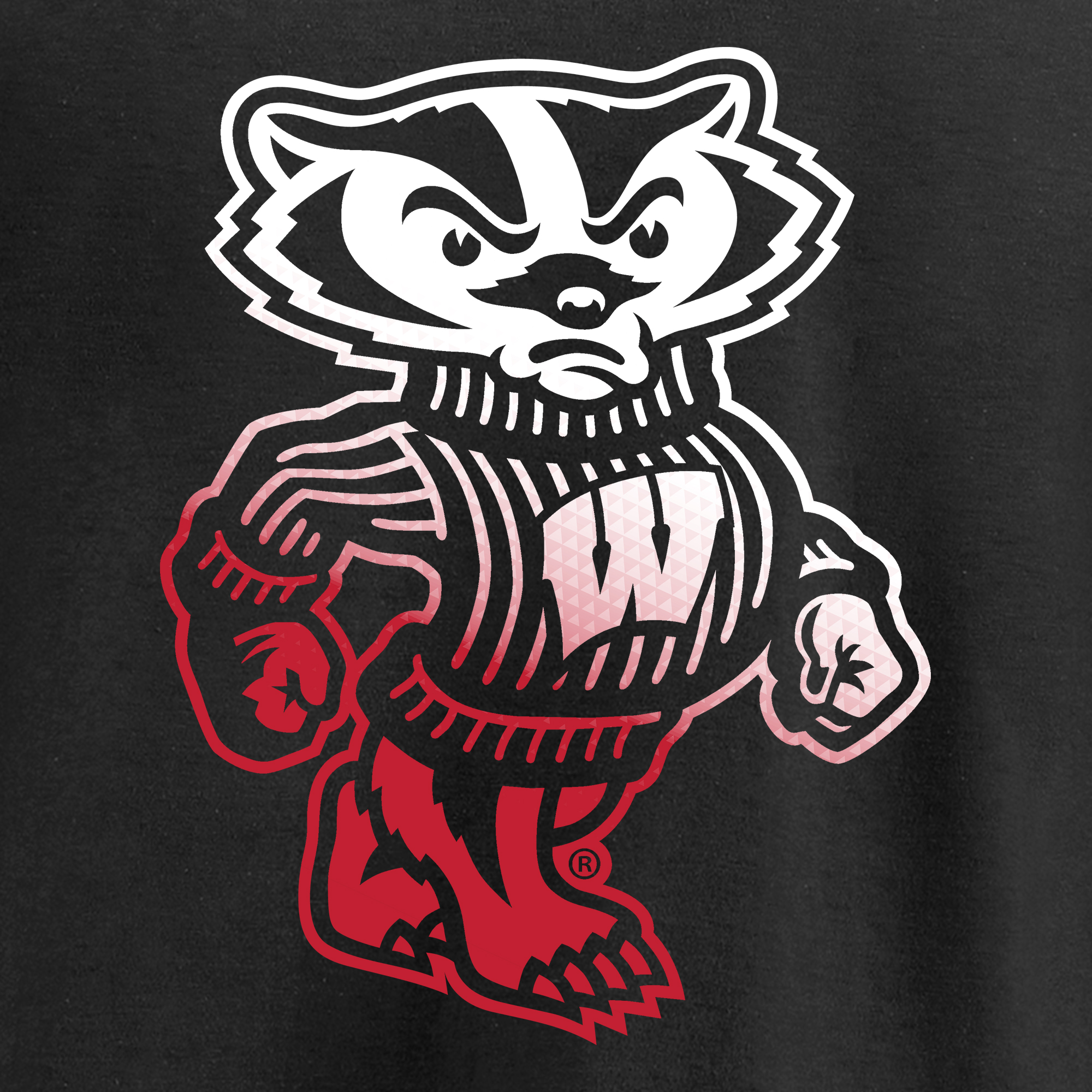 Men's Black Wisconsin Badgers Gradient Logo Pullover Hoodie - Image 4