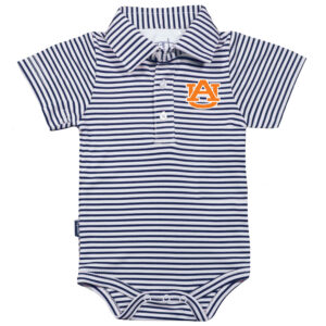 Infant Garb Navy/White Auburn Tigers Carson Striped Short Sleeve Bodysuit