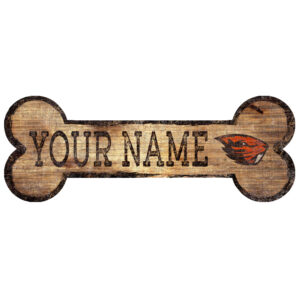 Oregon State Beavers 12" x 6" Personalized Dog Bone Sign