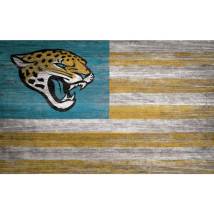 Jacksonville Jaguars 11'' x 19'' Distressed Flag Sign