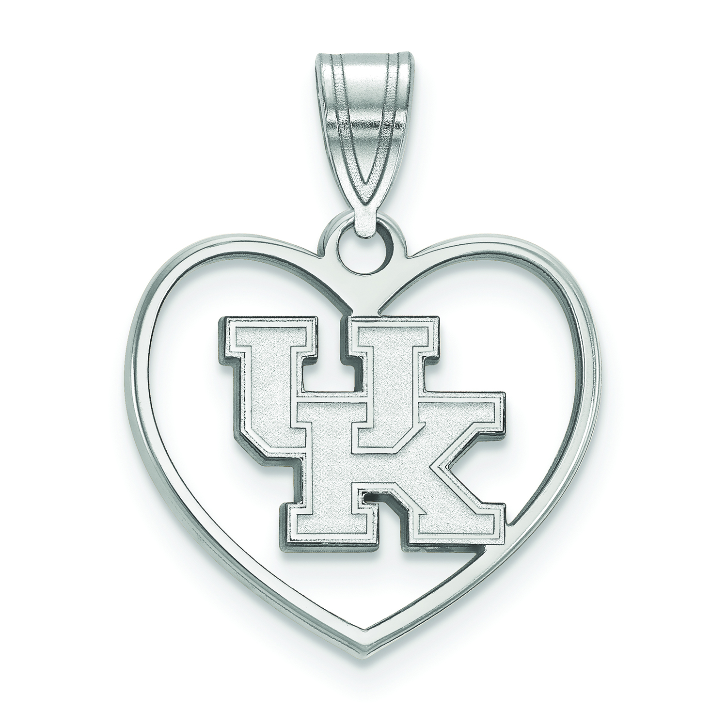 Women's Kentucky Wildcats Sterling Silver Logo Heart Pendant