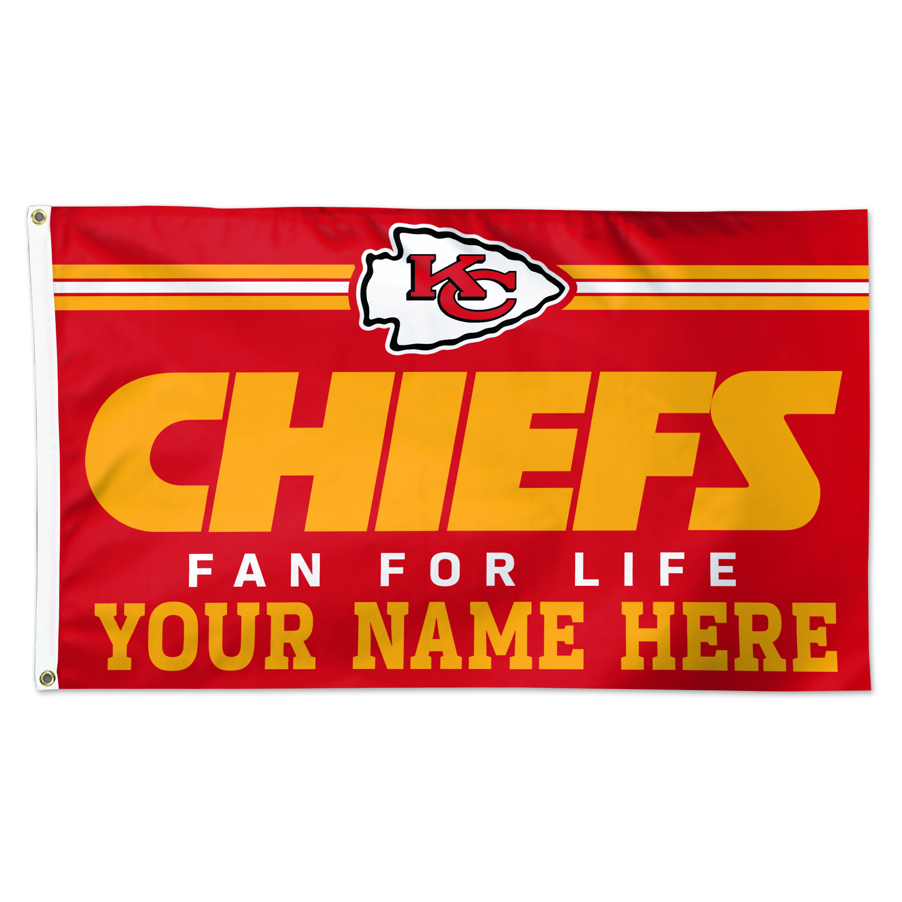 WinCraft Kansas City Chiefs 3' x 5' One-Sided Deluxe Personalized Flag - Image 4