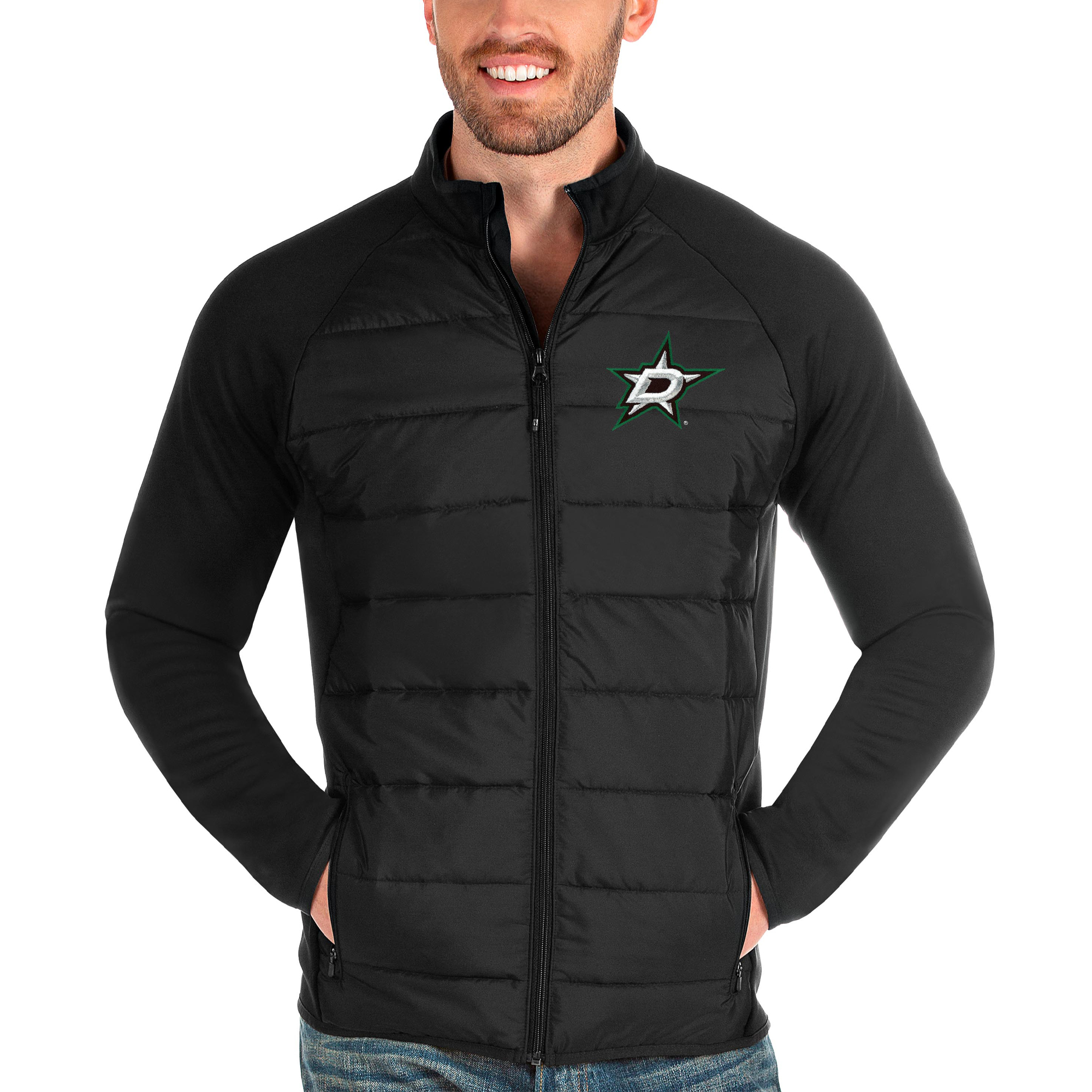 Men's Antigua Black Dallas Stars Altitude Full-Zip Jacket