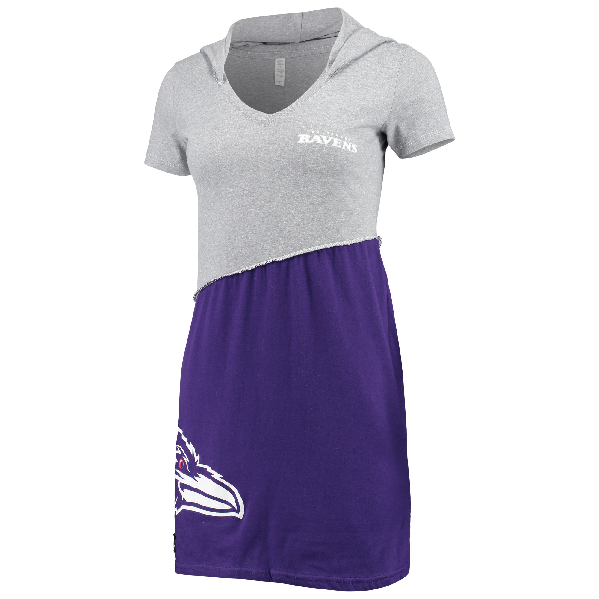 Women's Refried Apparel Gray/Purple Baltimore Ravens Sustainable Hooded Mini Dress - Image 5