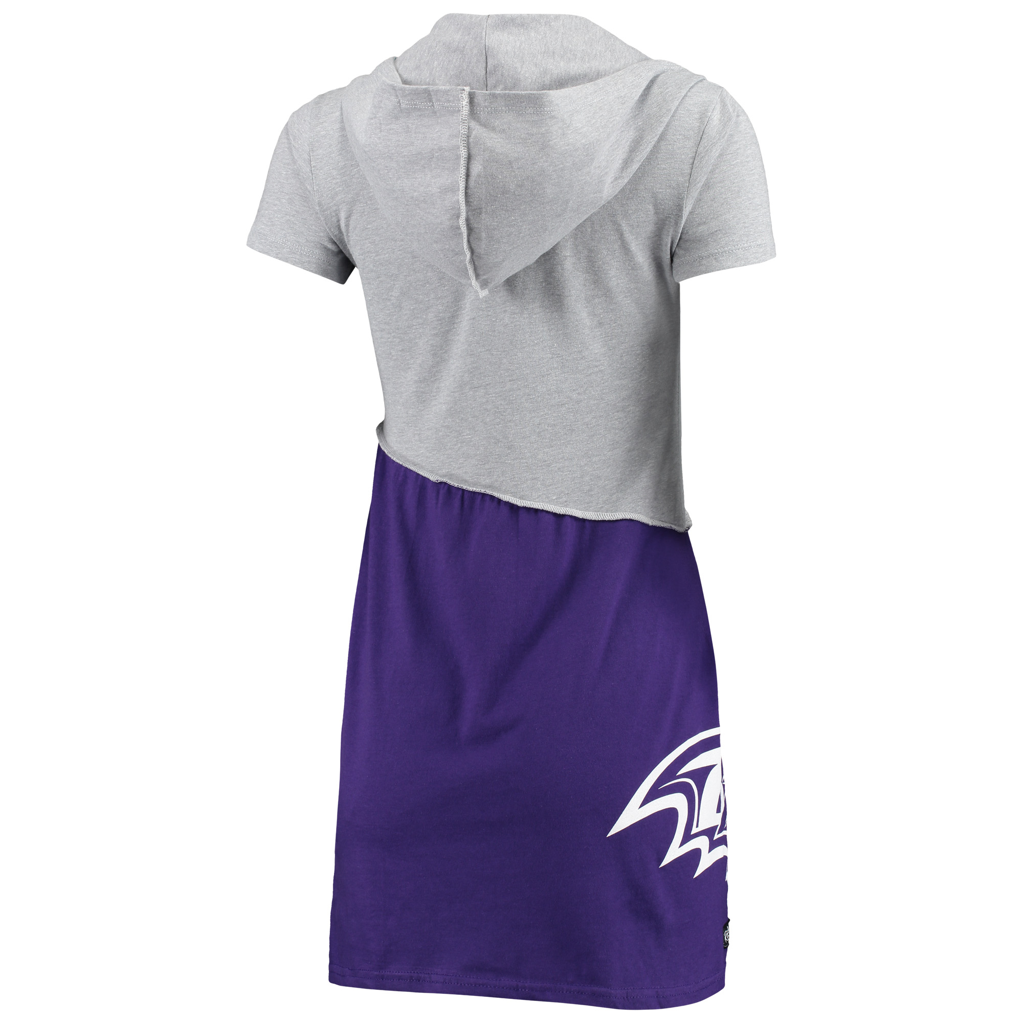 Women's Refried Apparel Gray/Purple Baltimore Ravens Sustainable Hooded Mini Dress - Image 6