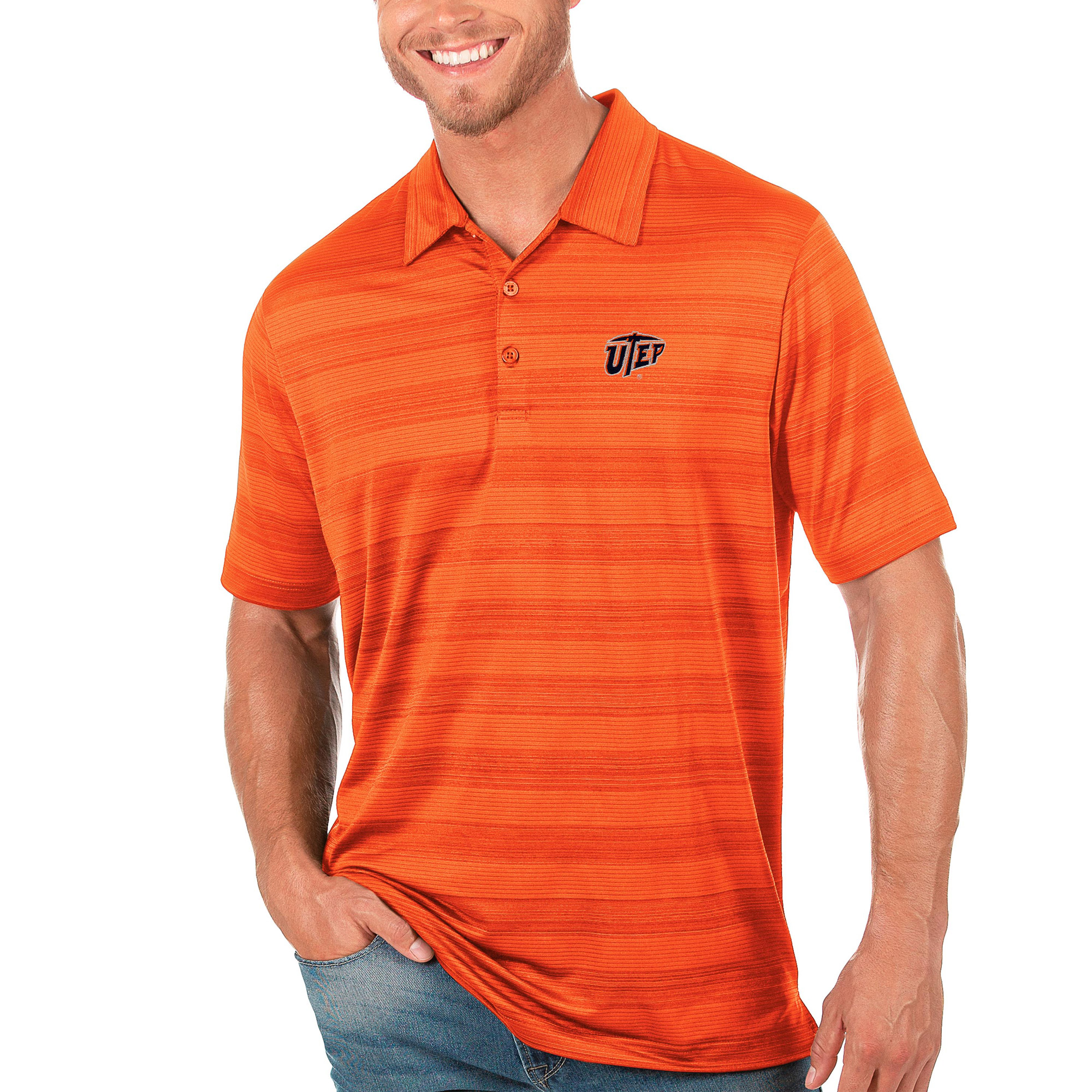Men's Antigua Orange UTEP Miners Compass Polo