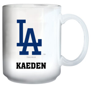White Los Angeles Dodgers 15oz. Personalized Mug