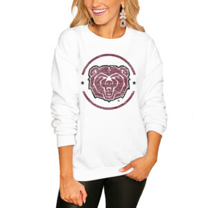 Women's White Missouri State University Bears End Zone Pullover Sweatshirt