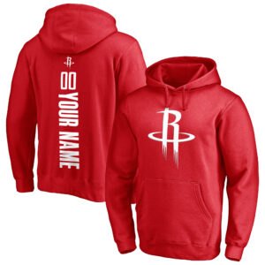 Men's Red Houston Rockets Playmaker Personalized Name & Number Pullover Hoodie