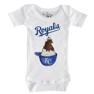 Infant Tiny Turnip White Kansas City Royals Sundae Helmet Bodysuit