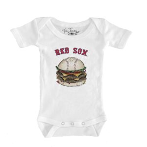 Infant Tiny Turnip White Boston Red Sox Burger Bodysuit