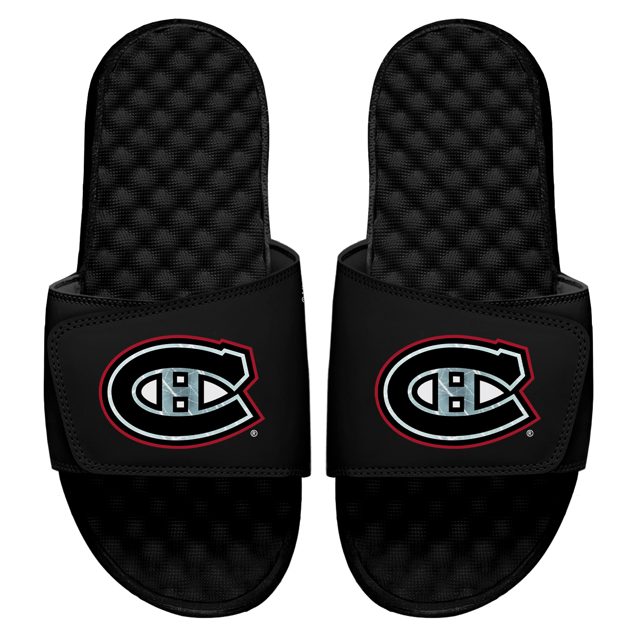 Youth ISlide Black Montreal Canadiens Ice Clipping Mask Slide Sandals