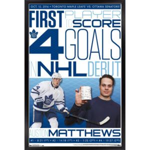 Auston Matthews Toronto Maple Leafs 35.75'' x 24.25'' Framed Player History Poster