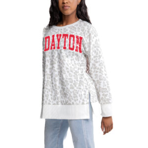 Women's Gameday Couture Gray Dayton Flyers Side-Slit French Terry Crewneck Sweatshirt