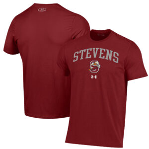 Men's Under Armour Red Stevens Institute of Technology Ducks Arch Over Performance T-Shirt