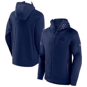 Men's Fanatics Heather Navy Colorado Avalanche Authentic Pro Road Tech Lightweight Full-Zip Hoodie Jacket