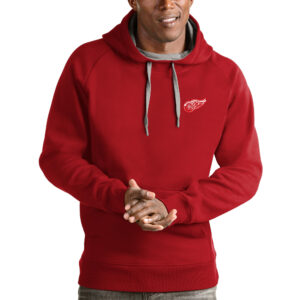Men's Antigua Red Detroit Red Wings Team Victory Pullover Hoodie