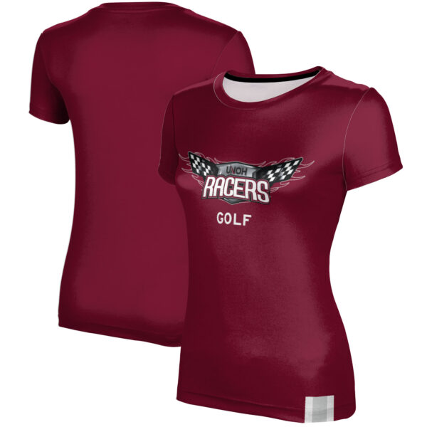 Women's Burgundy Northwestern Ohio Racers Golf T-Shirt